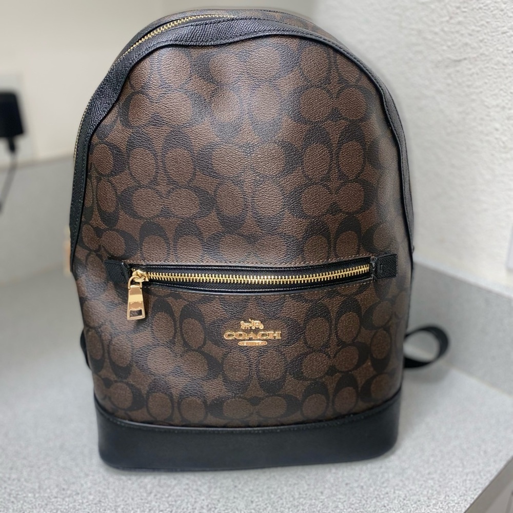 Coach Signature Kenley Brown and Black Backpack EUC